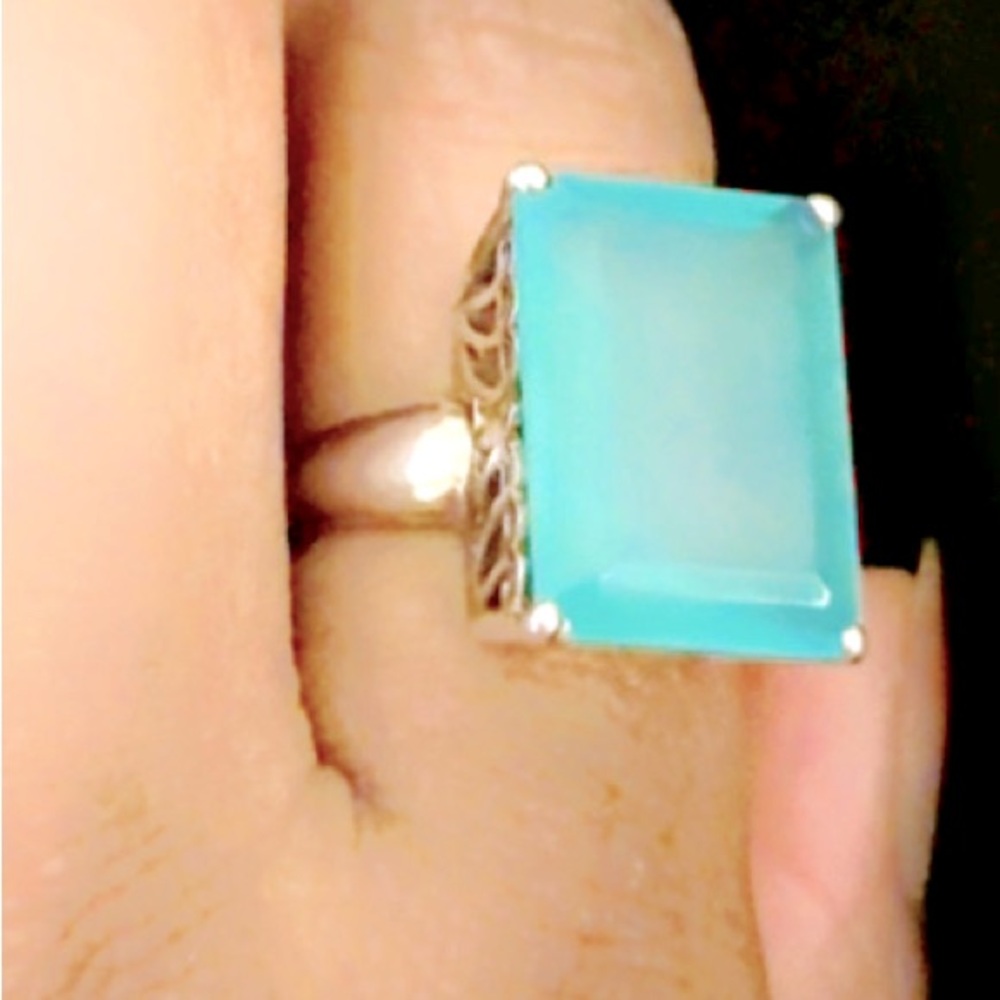 Silver Statement Ring With Blue Gemstone! “Your N… - image 3